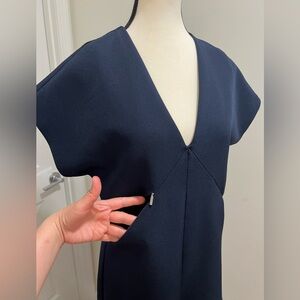 ZARA Trafaluc Navy Blue V-Neck Romper Size S | Minimal Chic
